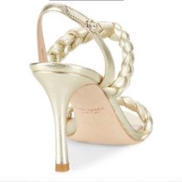 Kate Spade New York Womens Leather Braided Straps Slingback Heels Sandals Gold - Picture 3 of 10